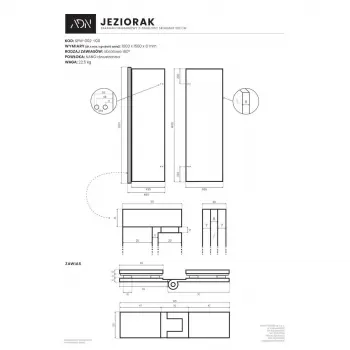 Parawan nawannowy 2-panelowy składany JEZIORAK 120cm miedź szczotkowana - AD Naturalnie